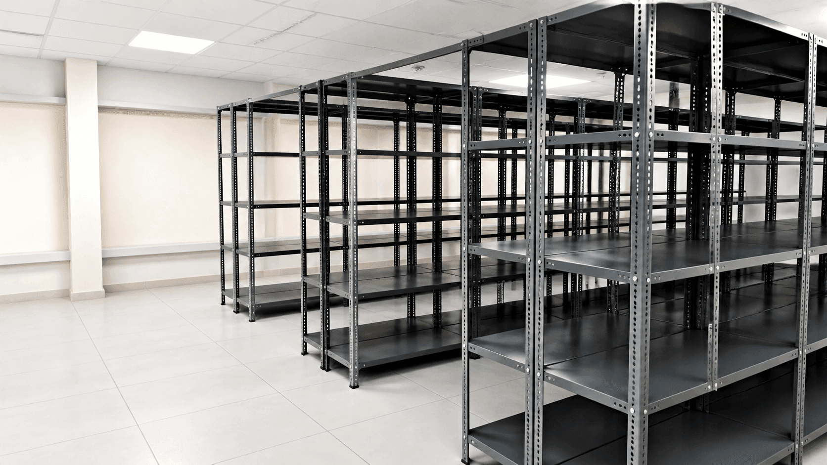 Static steel racks installed in a Tecres warehouse archive